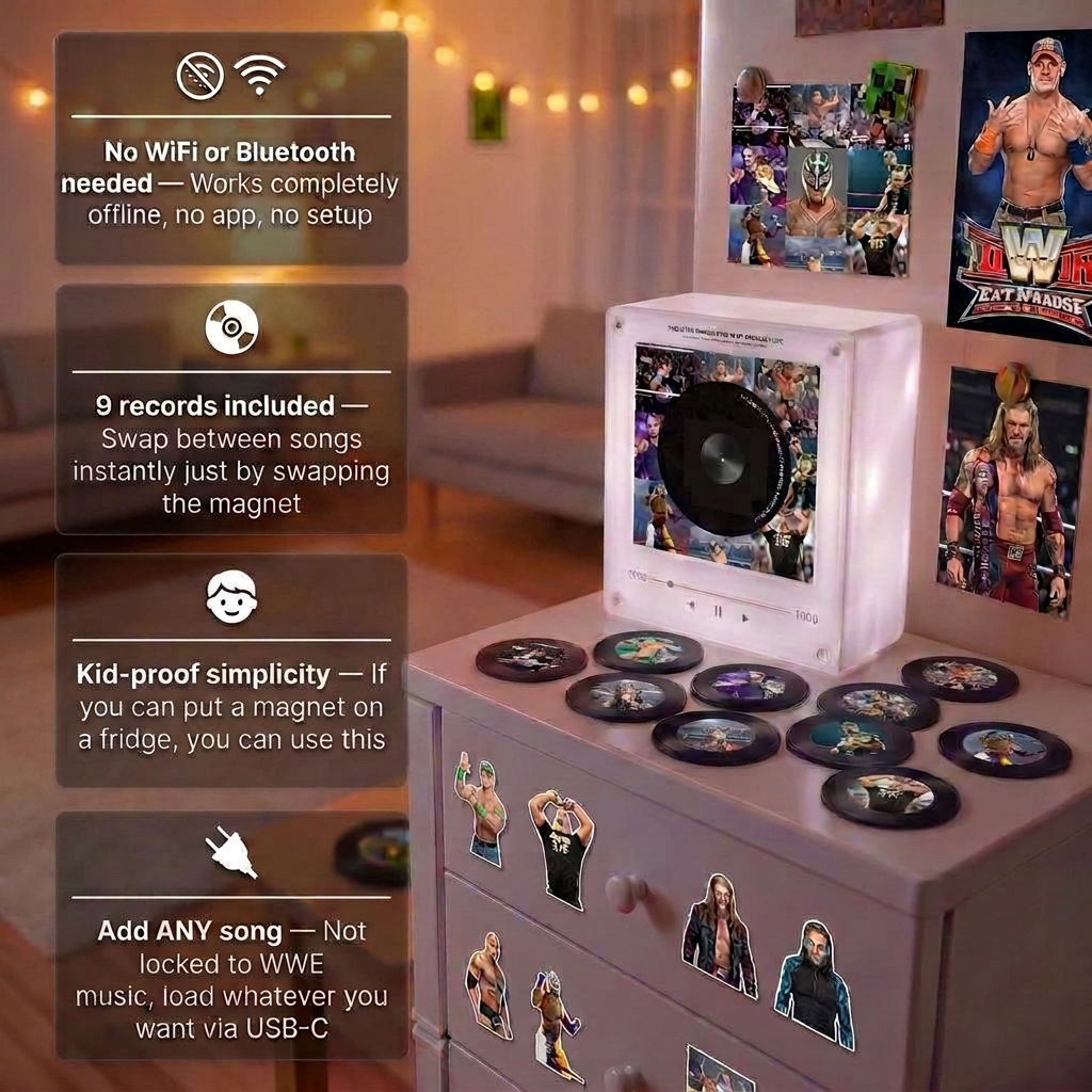 WWE Magnetic record Player